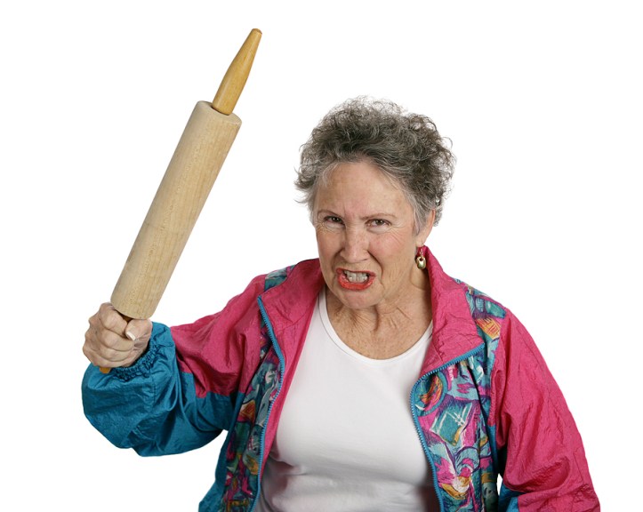 enior Lady with Rolling Pin